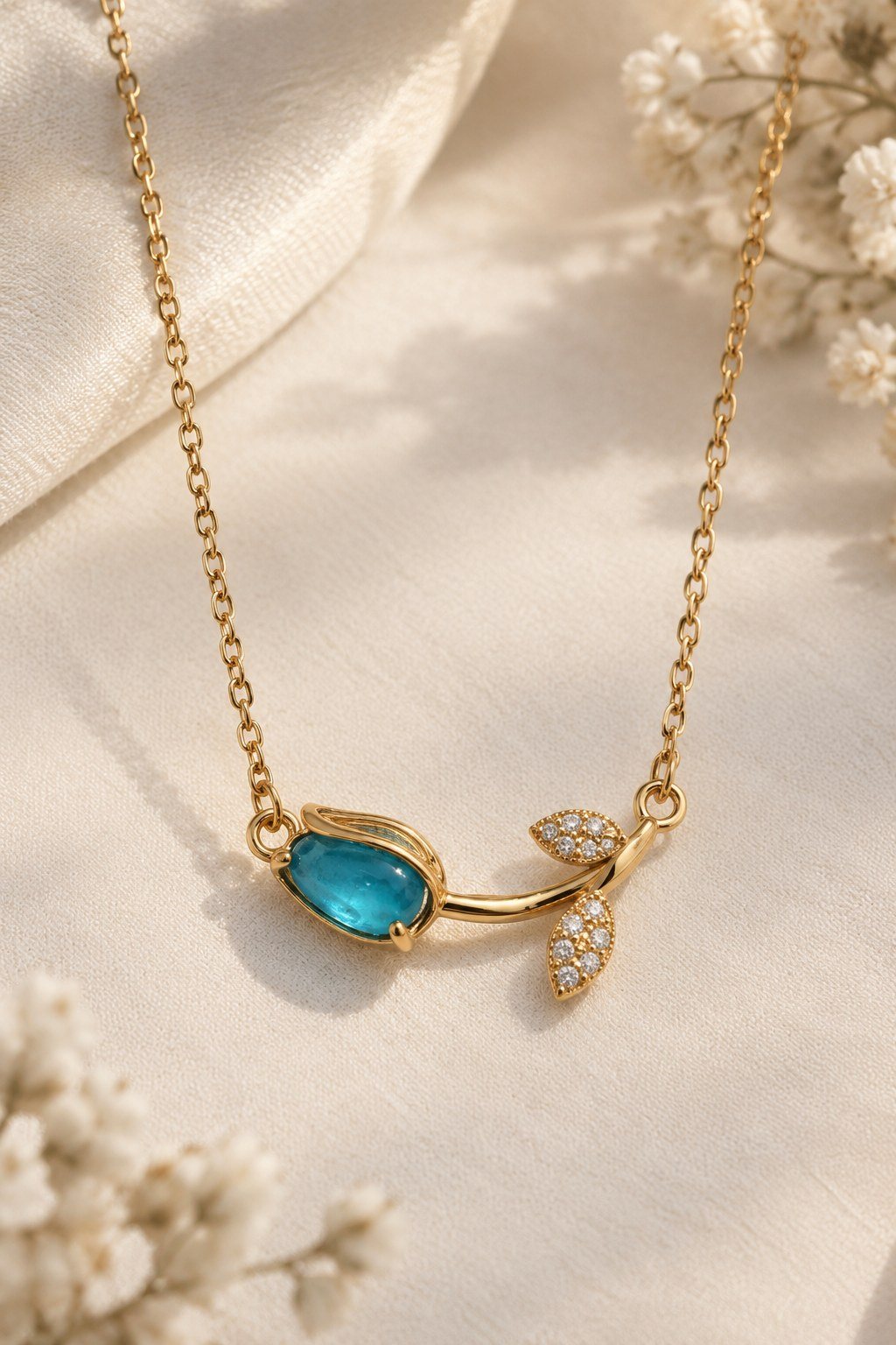 Azure Vine Pendant Necklace